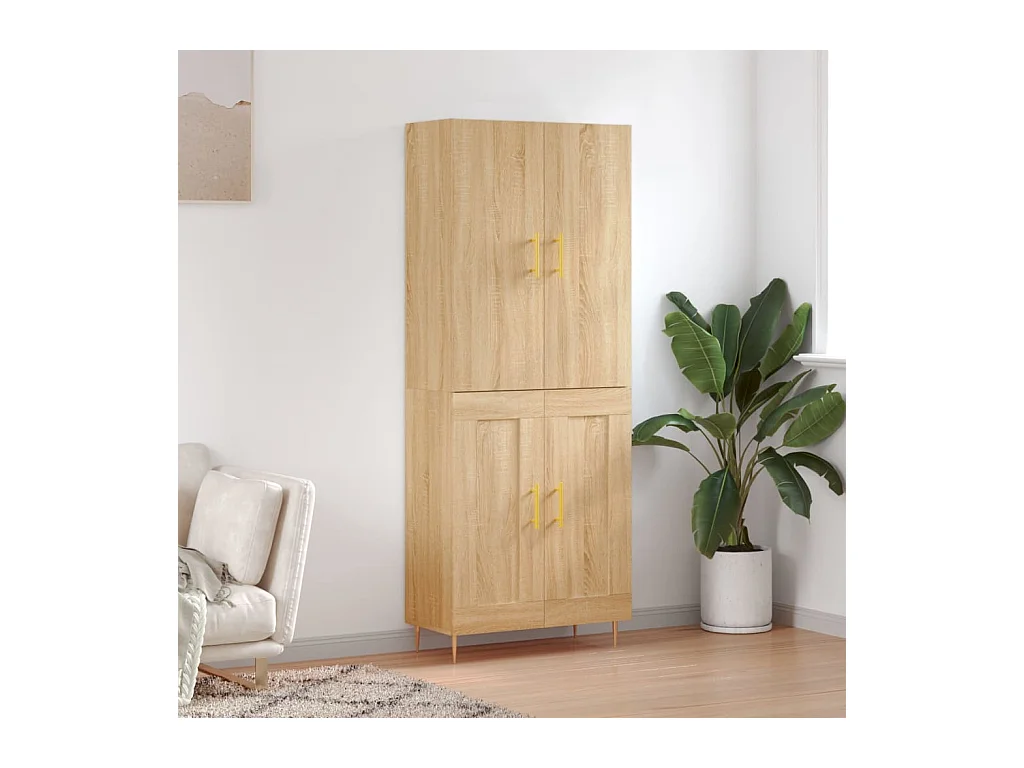 Hoog dressoir Sonoma eiken 69,5x34x180 cm Technisch hout