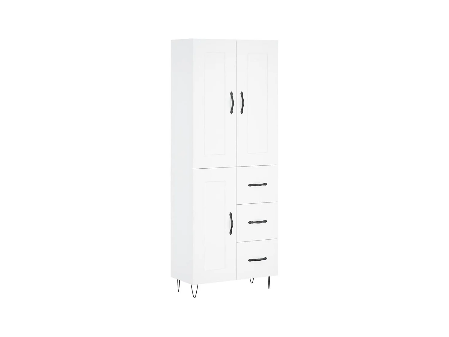 Buffet haut Blanc 69,5x34x180 cm Bois d'ingénierie