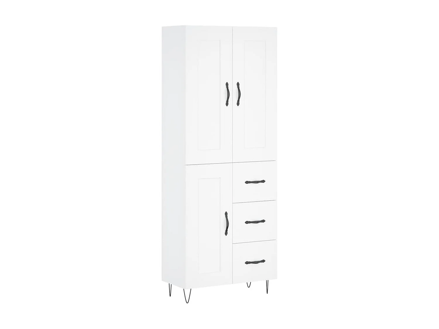 Wit hoog dressoir 69,5x34x180 cm Technisch hout