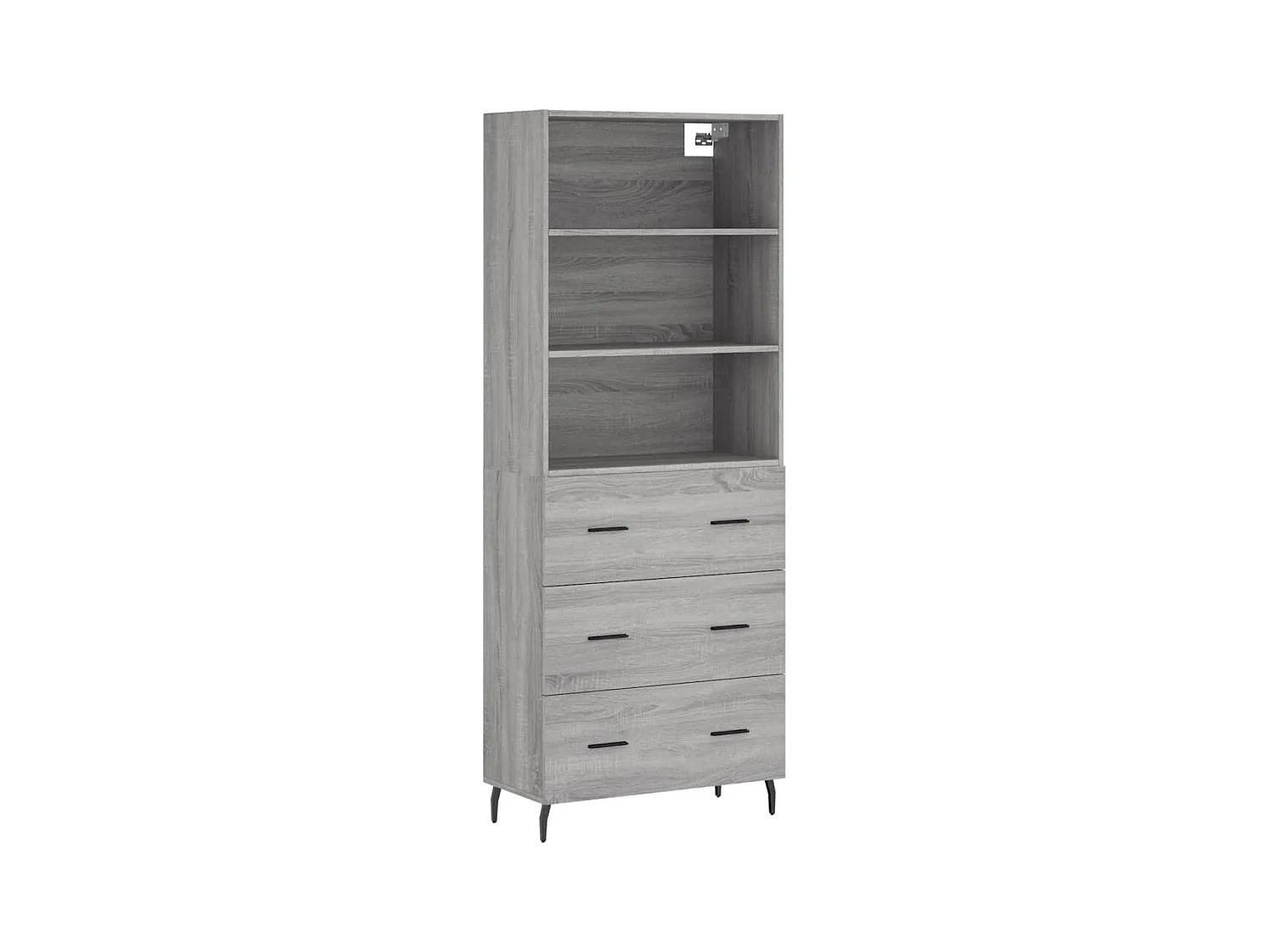 Buffet haut Sonoma gris 69,5x34x180 cm Bois d'ingénierie