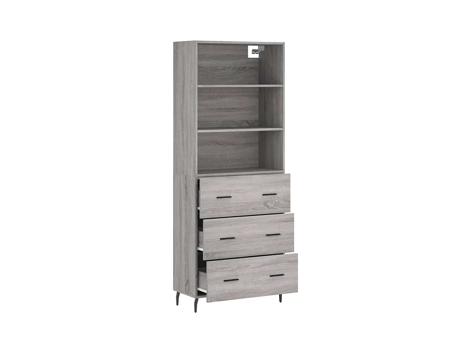Buffet haut Sonoma gris 69,5x34x180 cm Bois d'ingénierie