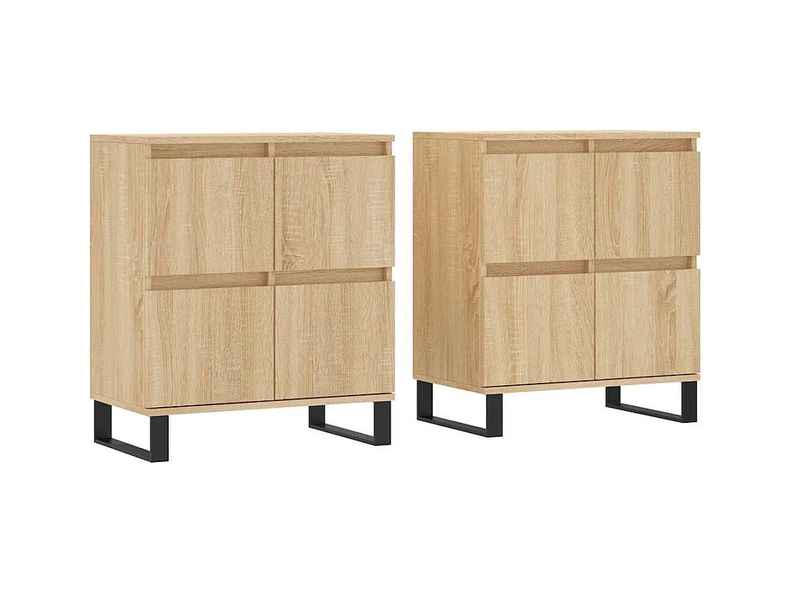 Buffets 2 pcs chêne sonoma bois d'ingénierie