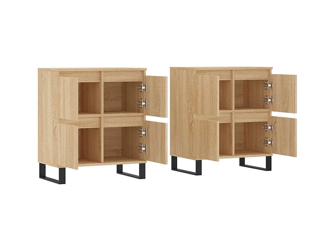 Buffets 2 pcs chêne sonoma bois d'ingénierie