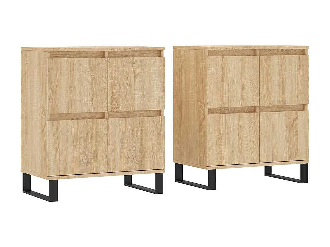 Buffets 2 pcs chêne sonoma bois d'ingénierie