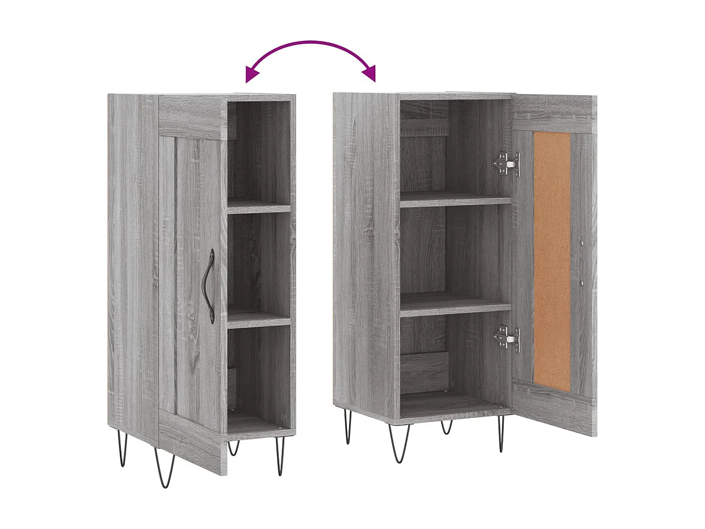 Credenza Sonoma grigia 34,5x34x90 cm Legno ingegnerizzato