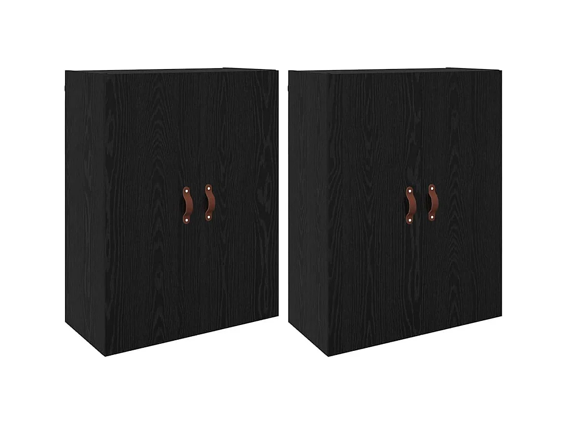 Pensili 2 pezzi Rovere Nero 69,5 x 34 x 90 cm