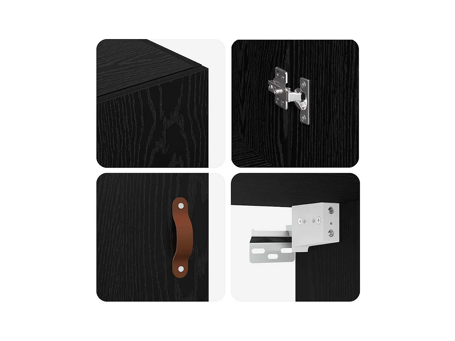 Pensili 2 pezzi Rovere Nero 69,5 x 34 x 90 cm