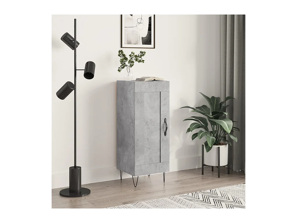 Buffet Gris béton 34,5x34x90 cm Bois d'ingénierie