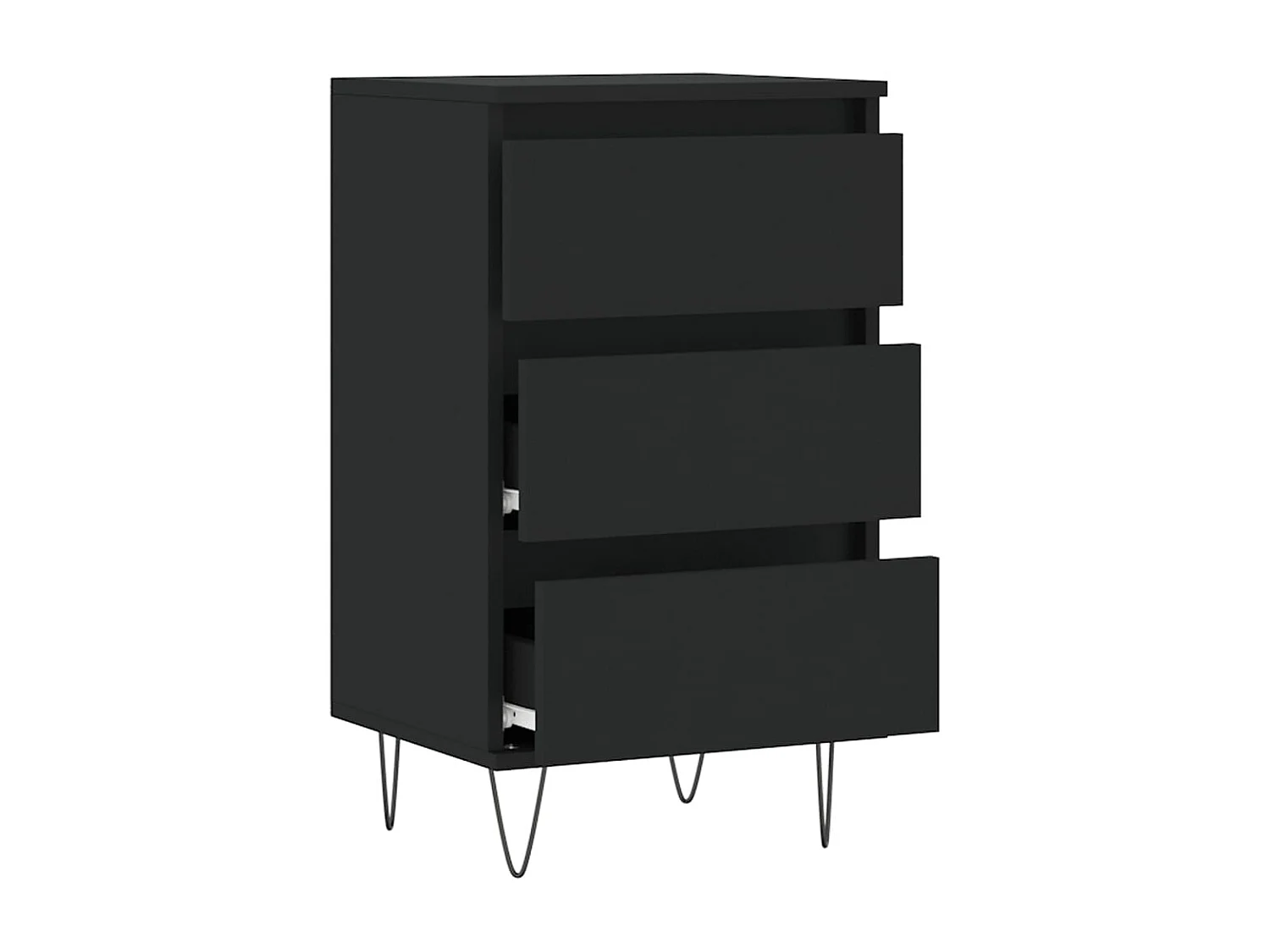 Buffet noir 40x35x70 cm bois d’ingénierie