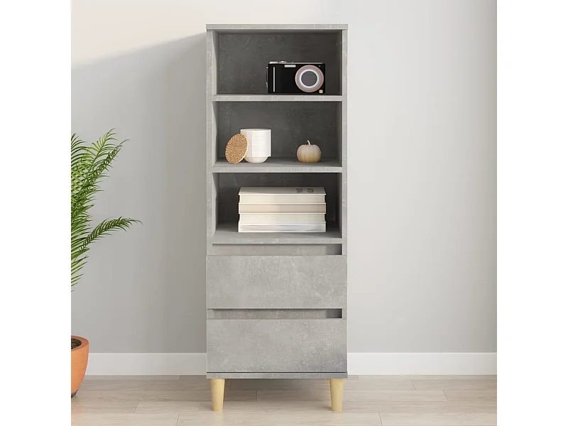 Aparador alto Gris hormigón 40x36x110 cm Madera de ingeniería