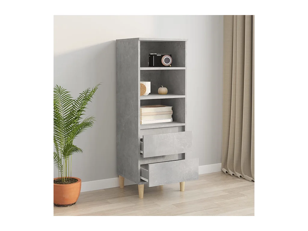 Hoge dressoir Betongrijs 40x36x110 cm Technisch hout