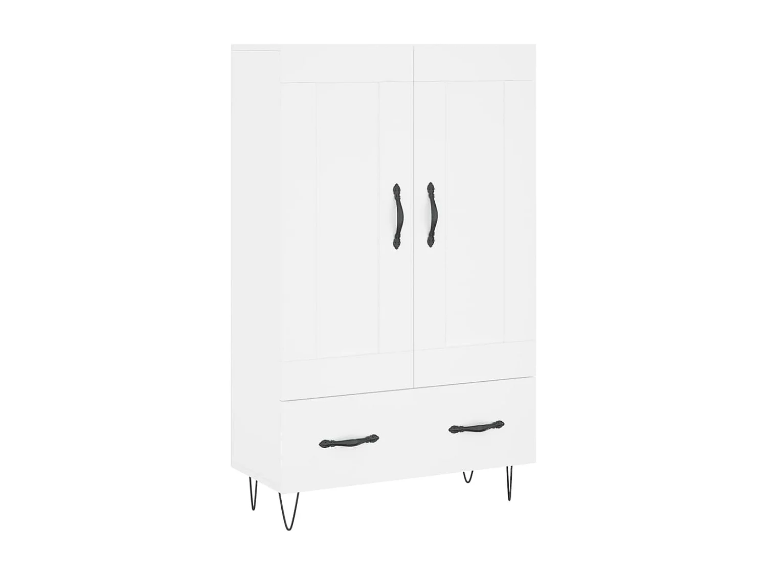 Credenza alta bianca 69,5x31x115 cm in legno ingegnerizzato
