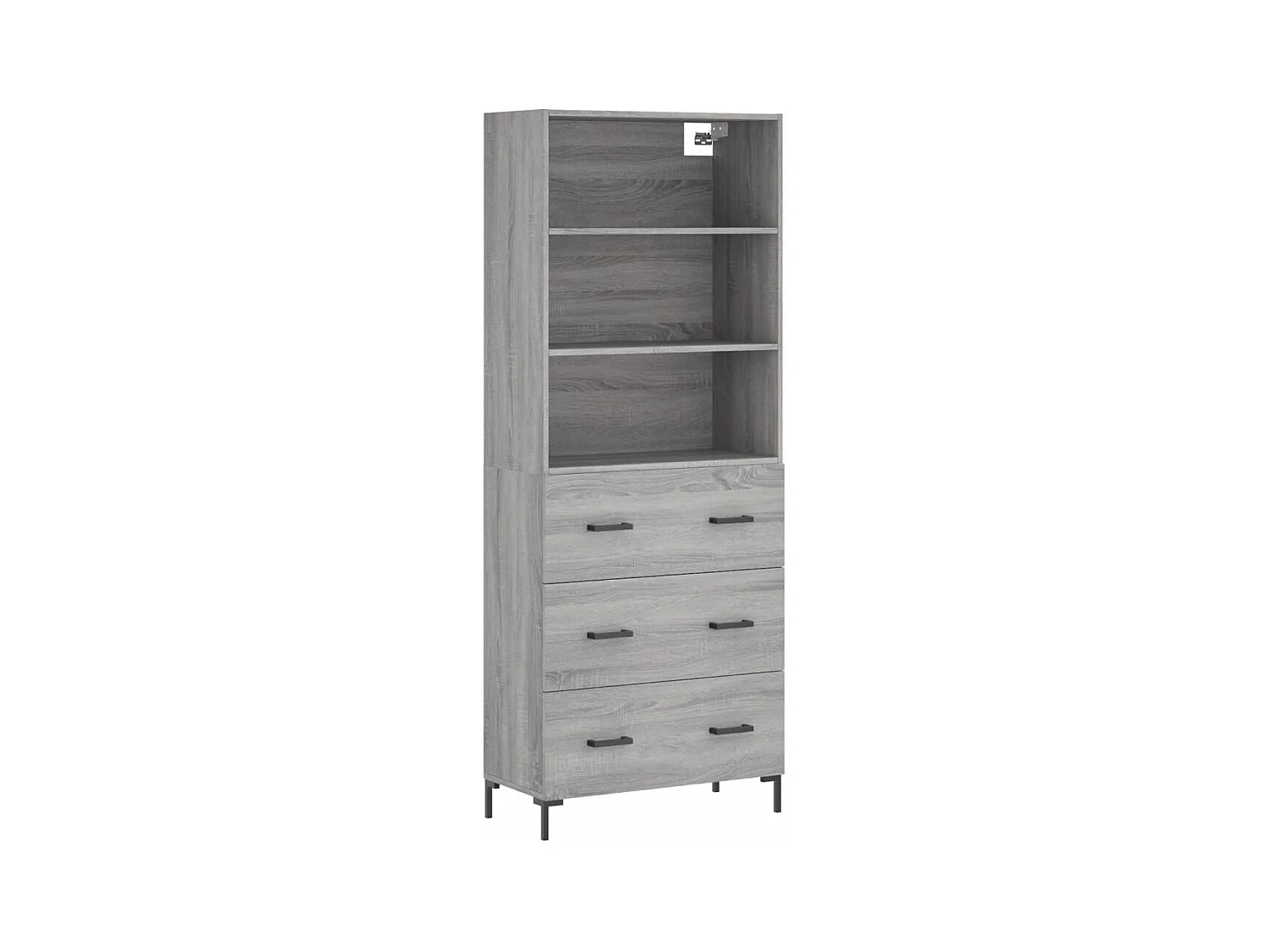 Buffet haut Sonoma gris 69,5x34x180 cm Bois d'ingénierie