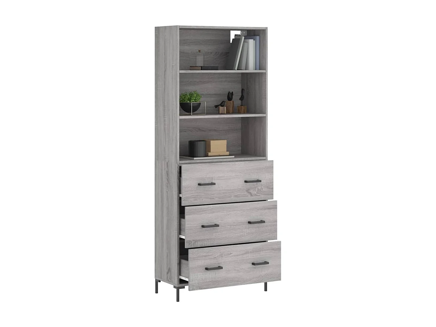 Buffet haut Sonoma gris 69,5x34x180 cm Bois d'ingénierie