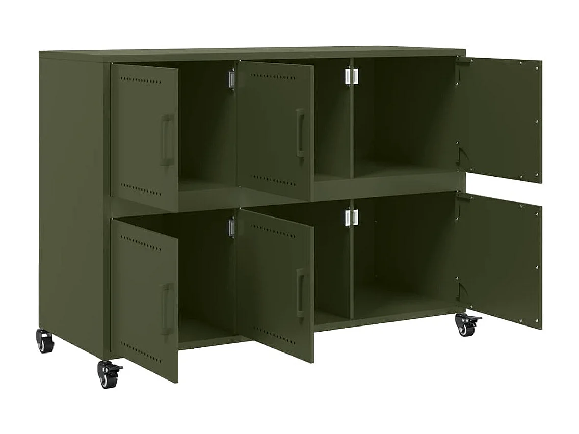 Buffet vert olive 100,5x39x72 cm acier