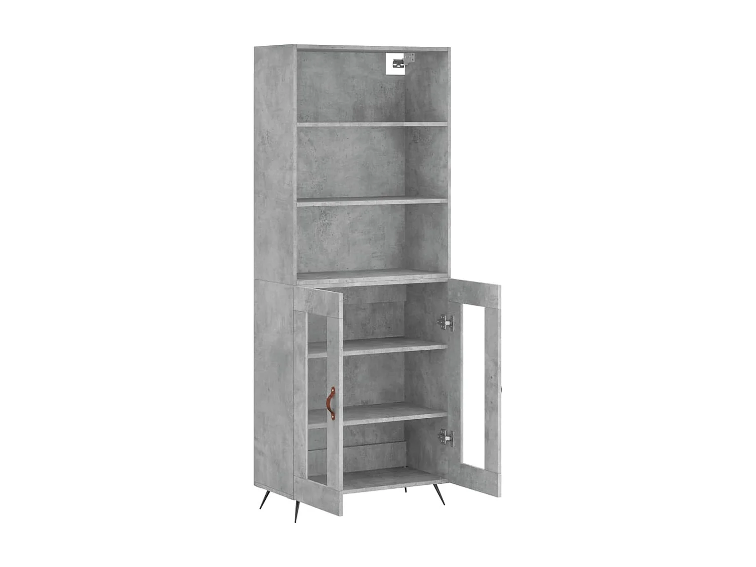 Buffet haut Gris béton 69,5x34x180 cm Bois d'ingénierie
