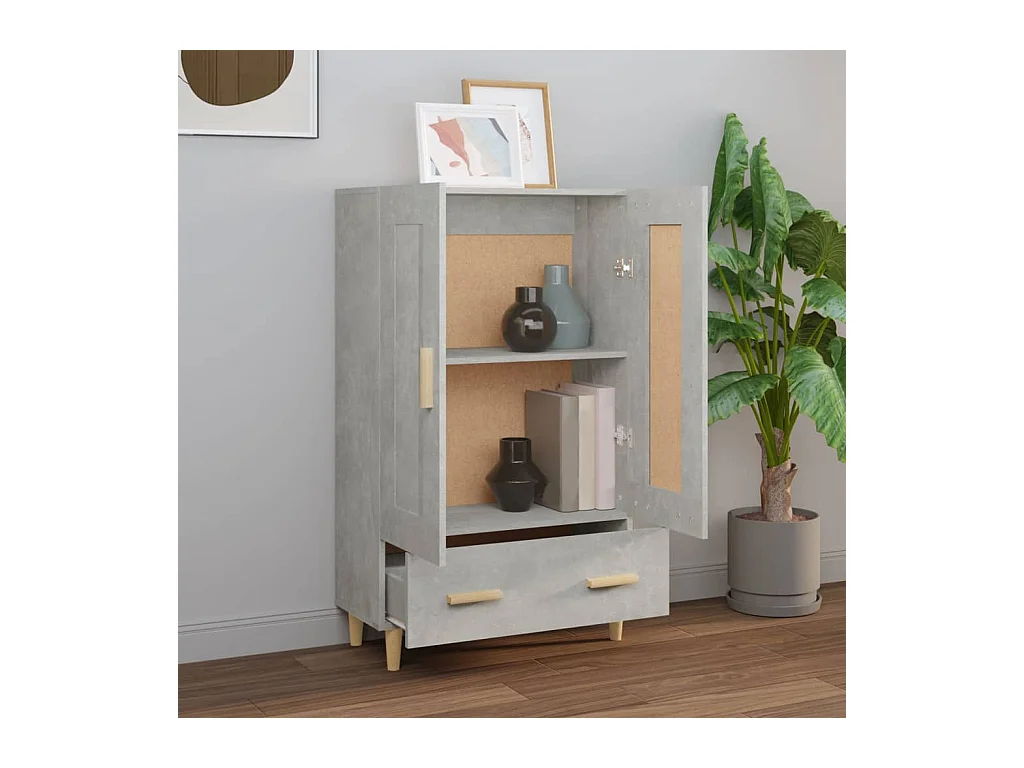 Aparador alto Gris hormigón 70x31x115 cm Madera de ingeniería