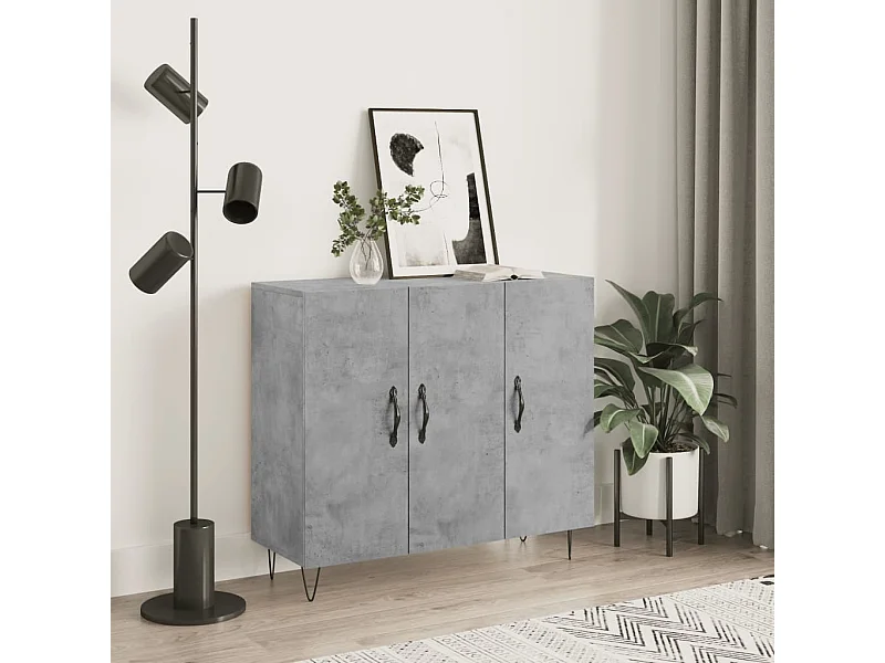 Credenza grigio cemento 90x34x80 cm in legno ingegnerizzato