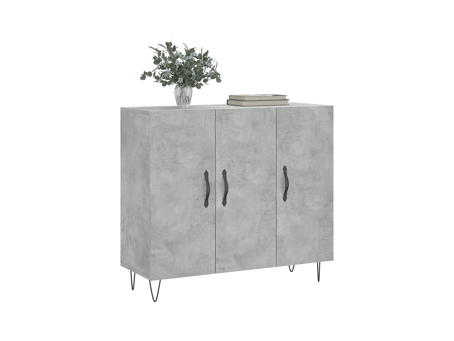 Credenza grigio cemento 90x34x80 cm in legno ingegnerizzato