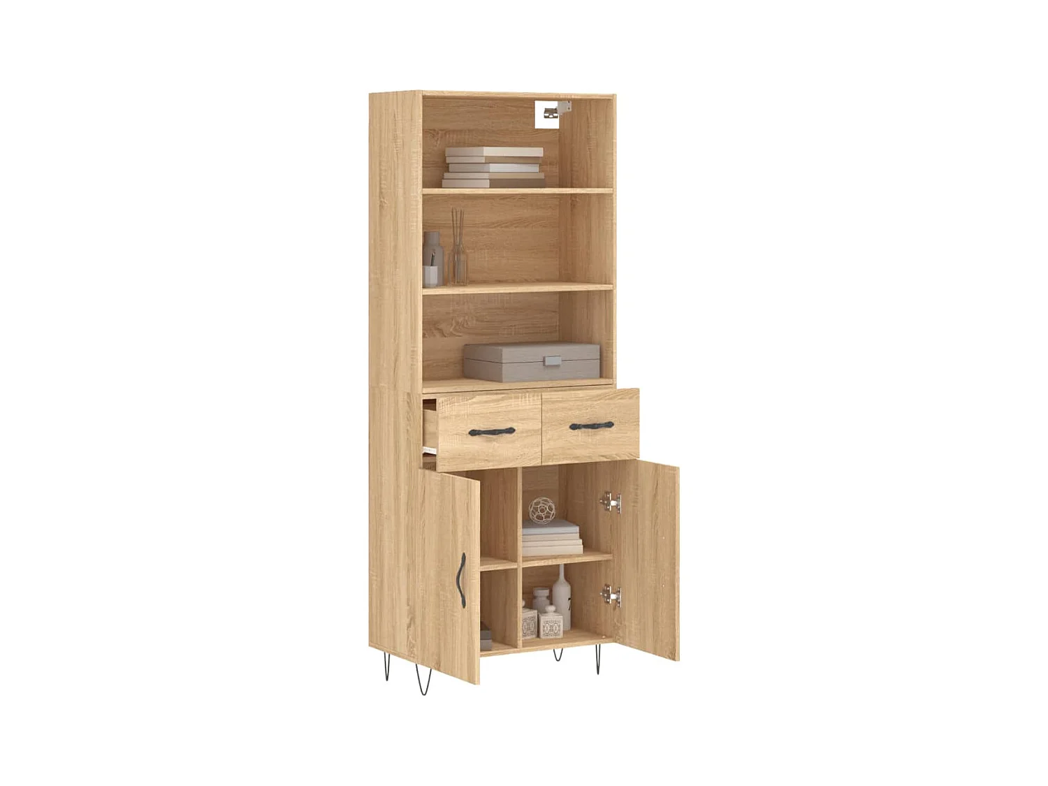 Buffet haut Chêne sonoma 69,5x34x180 cm Bois d'ingénierie
