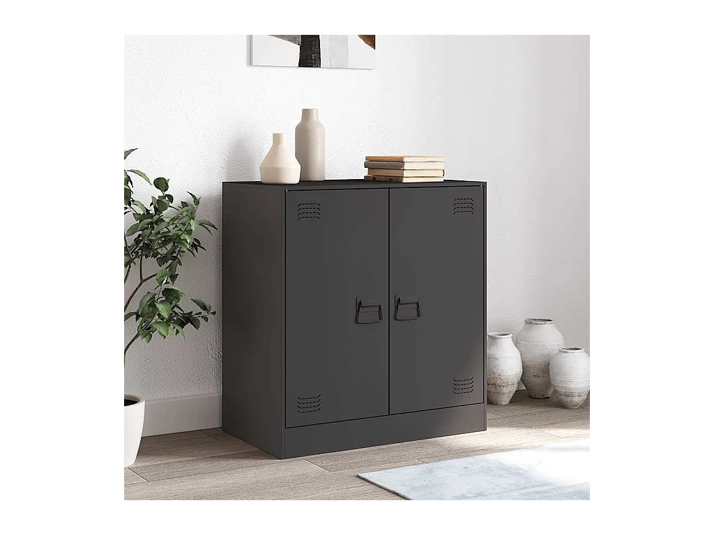 Buffet noir 67x39x73 cm acier