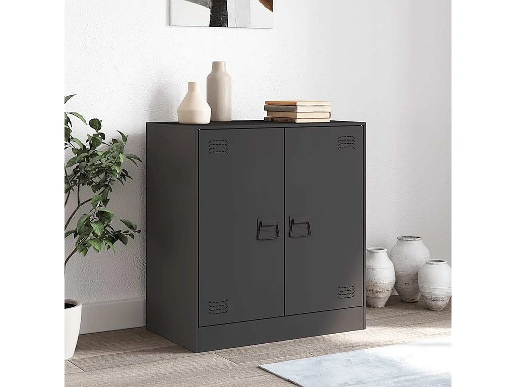 Buffet noir 67x39x73 cm acier