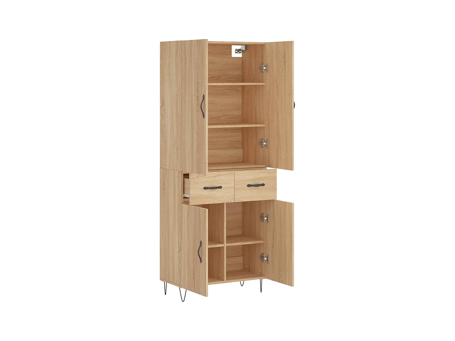 Hoog dressoir Sonoma eiken 69,5x34x180 cm Technisch hout