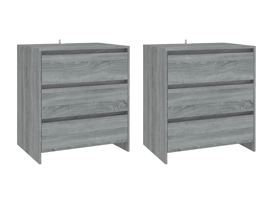 Buffets 3 pcs Sonoma gris Bois d'ingénierie