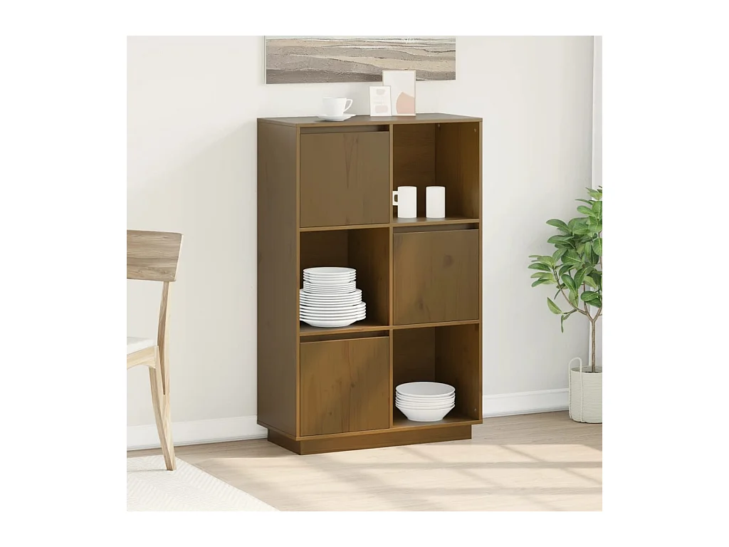 Buffet Marron miel 74x35x117 cm Bois massif de pin