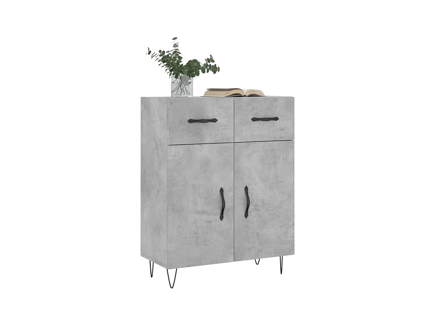 Credenza grigio cemento 69,5x34x90 cm in legno ingegnerizzato