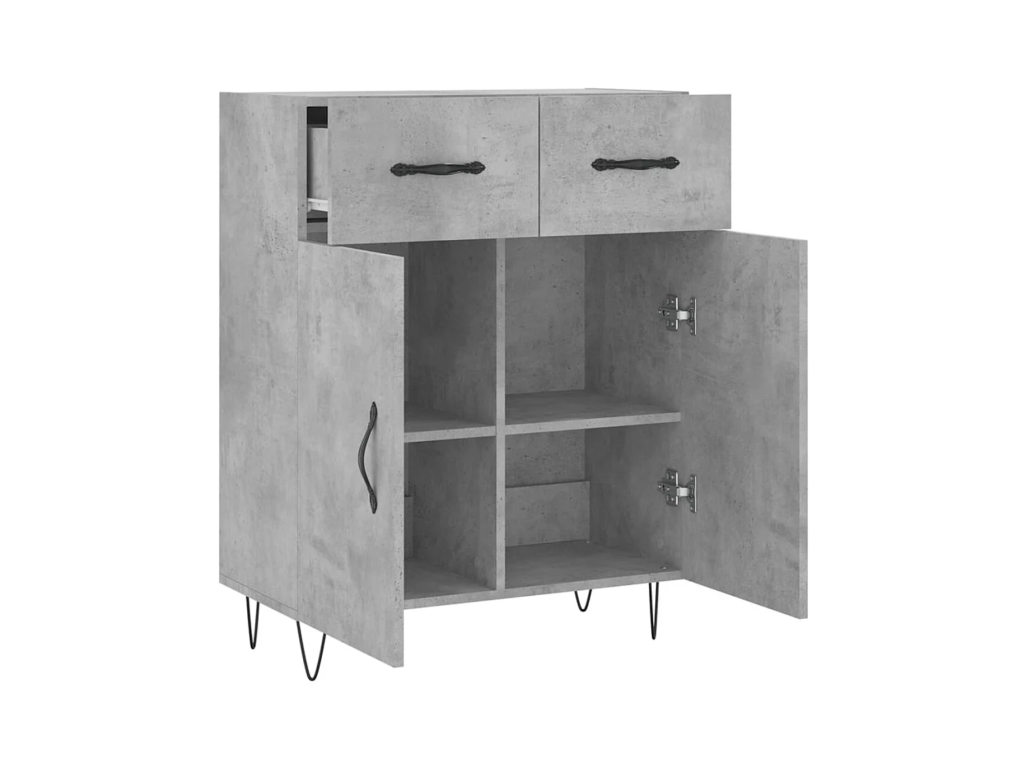Credenza grigio cemento 69,5x34x90 cm in legno ingegnerizzato