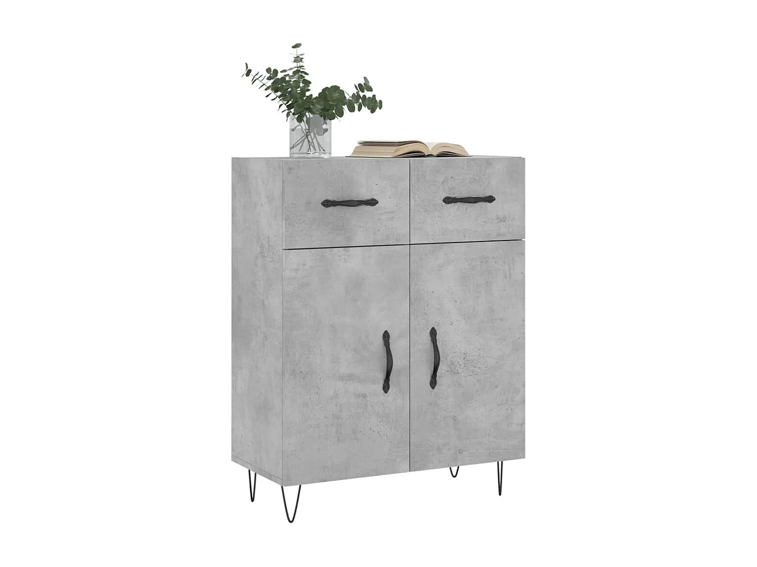 Credenza grigio cemento 69,5x34x90 cm in legno ingegnerizzato