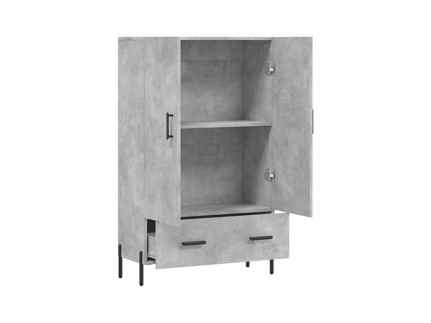 Buffet haut gris béton 69,5x31x115 cm bois d'ingénierie