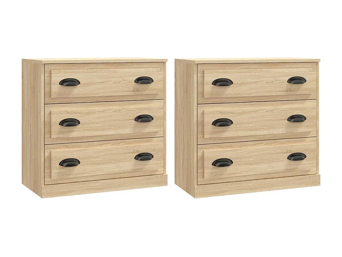 Buffets 2 pcs chêne sonoma bois d'ingénierie