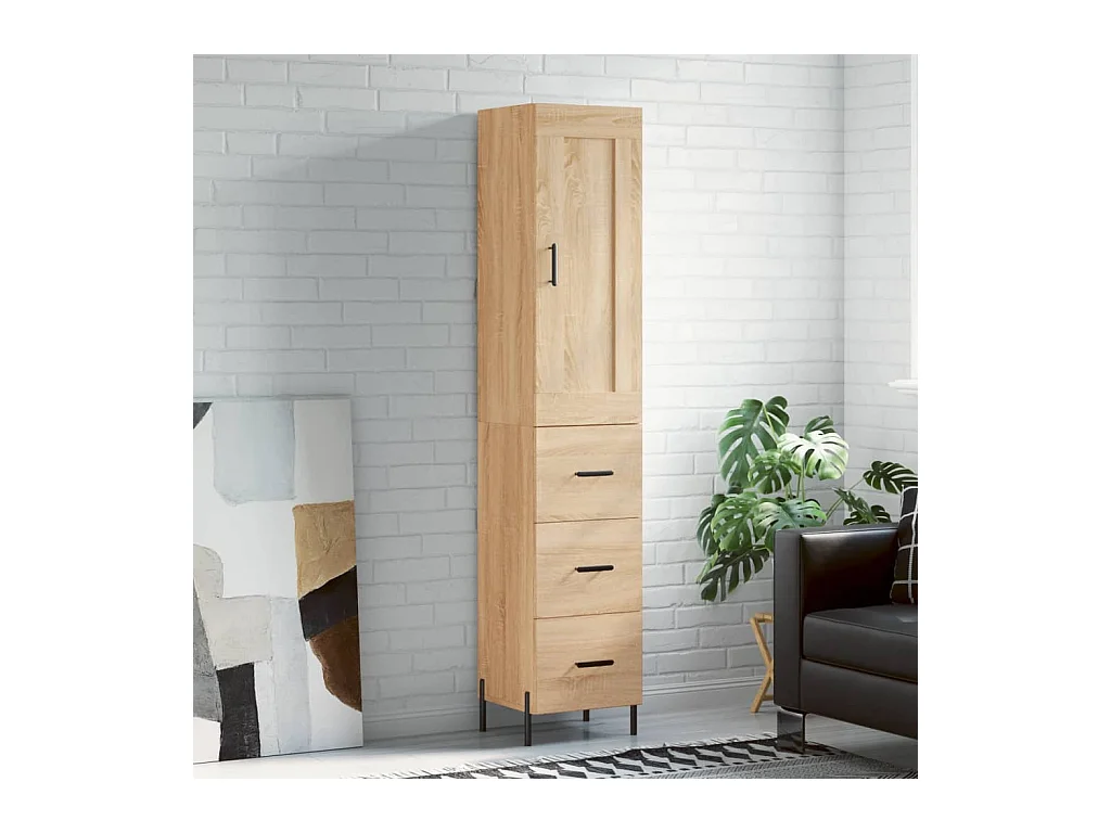 Hoog dressoir Sonoma eiken 34,5x34x180 cm Technisch hout
