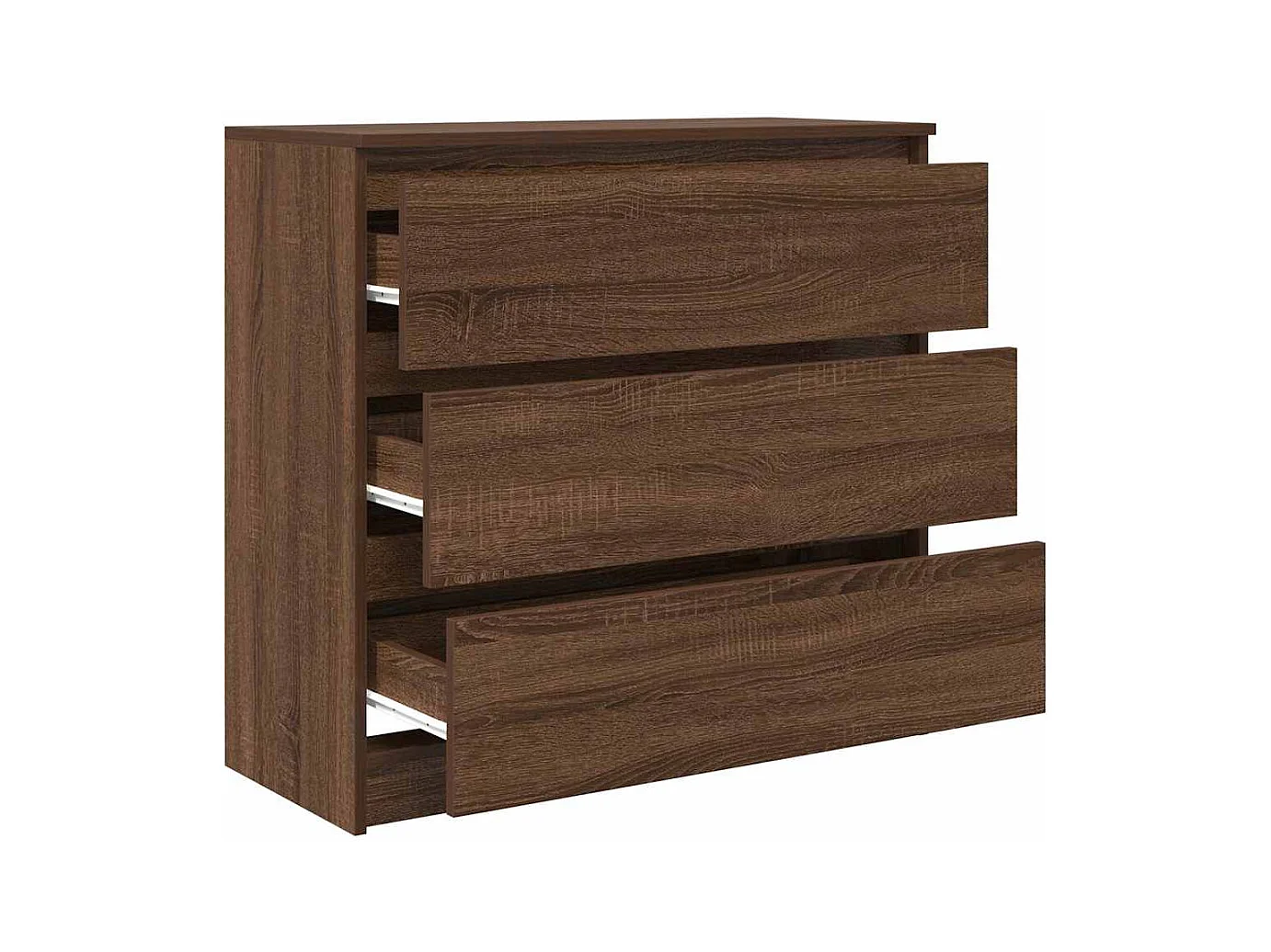 Aparador de roble marrón 80x35x76 cm madera de ingeniería