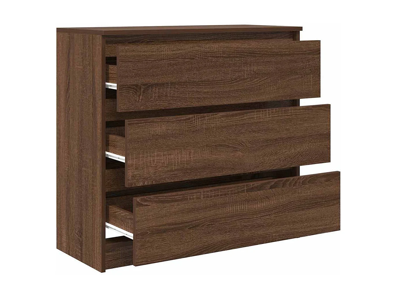 Credenza in rovere marrone 80x35x76 cm in legno ingegnerizzato