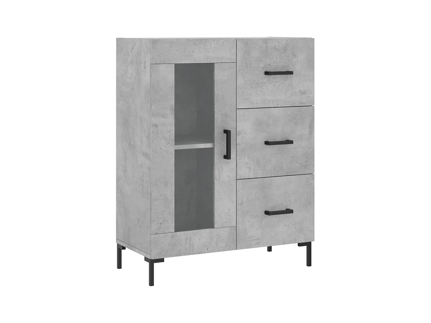 Buffet gris béton 69,5x34x90 cm bois d'ingénierie