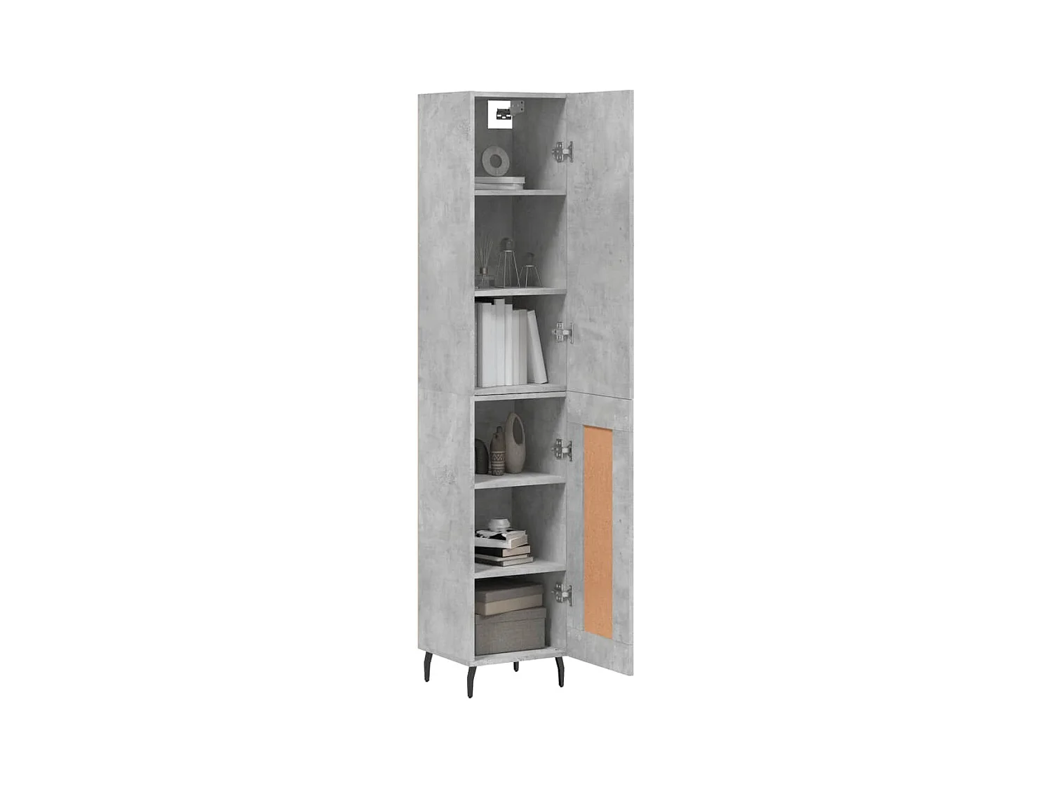 Credenza alta Grigio cemento 34,5x34x180 cm Legno ingegnerizzato