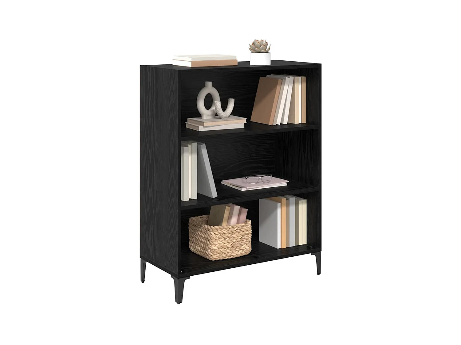 Sideboard aus schwarzer Eiche, 32,5 x 69,5 x 90 cm, Holzwerkstoff