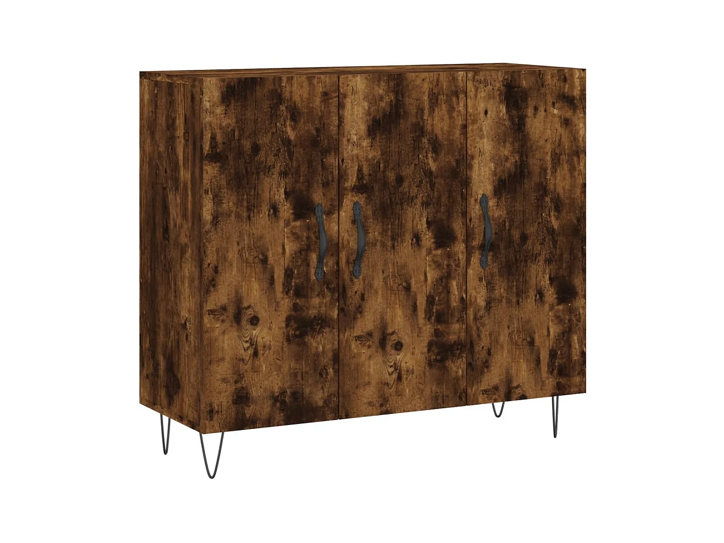 Buffet chêne fumé 90x34x80 cm bois d'ingénierie