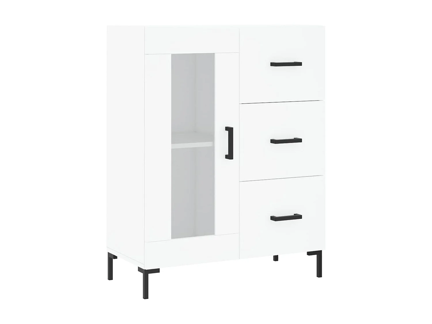 Credenza alta bianca 69,5x34x180 cm Legno ingegnerizzato