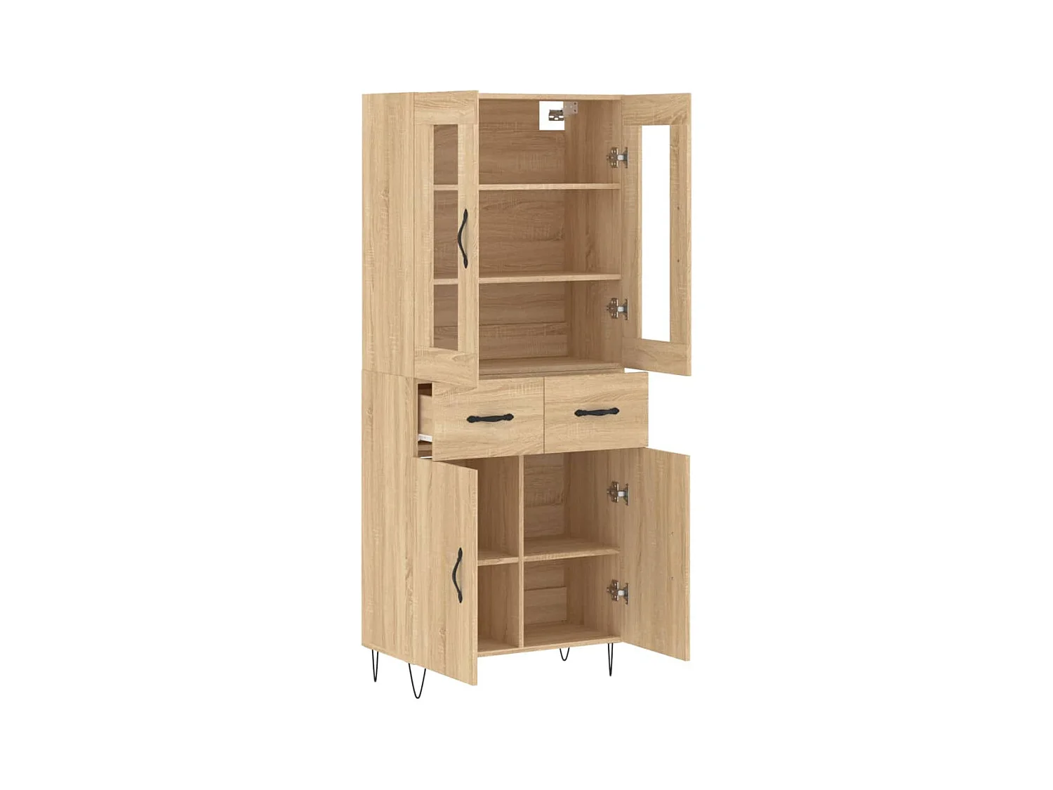 Buffet haut Chêne sonoma 69,5x34x180 cm Bois d'ingénierie