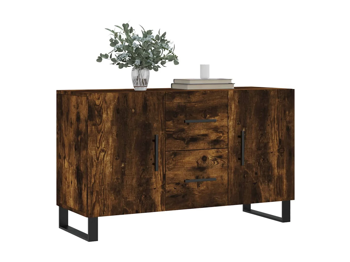 Credenza in rovere affumicato 100x36x60 cm in legno ingegnerizzato