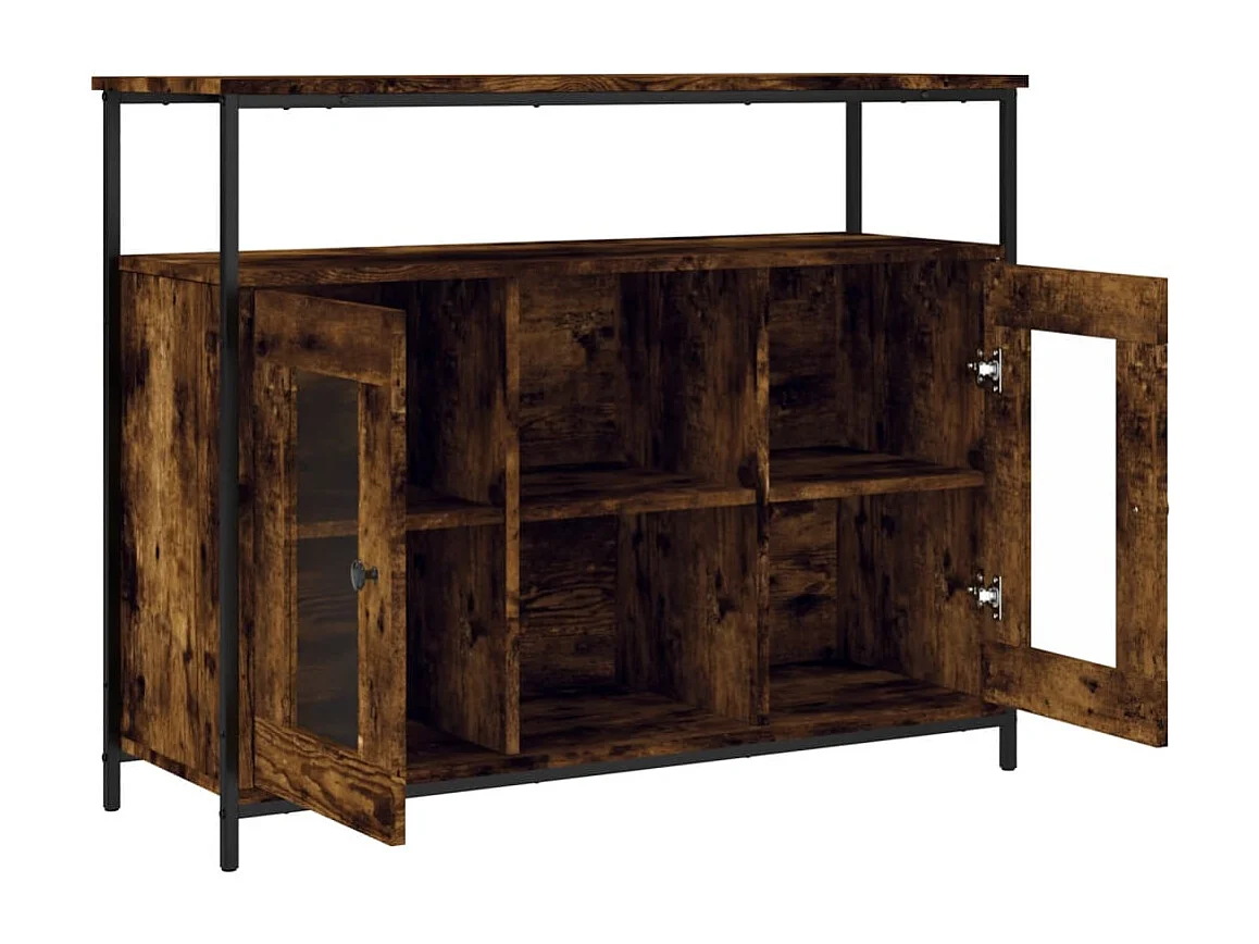 Gerookt eikenhouten dressoir 100x35x80 cm bewerkt hout