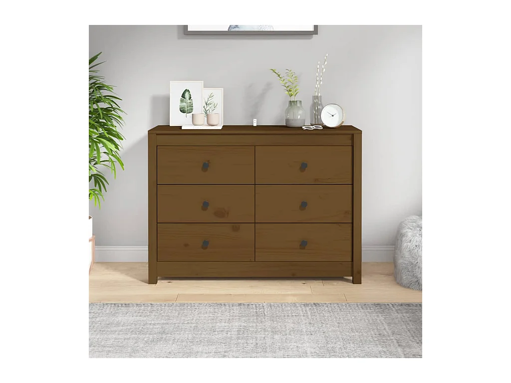 Armoire latérale Marron Miel 100x40x72 cm Bois de pin massif