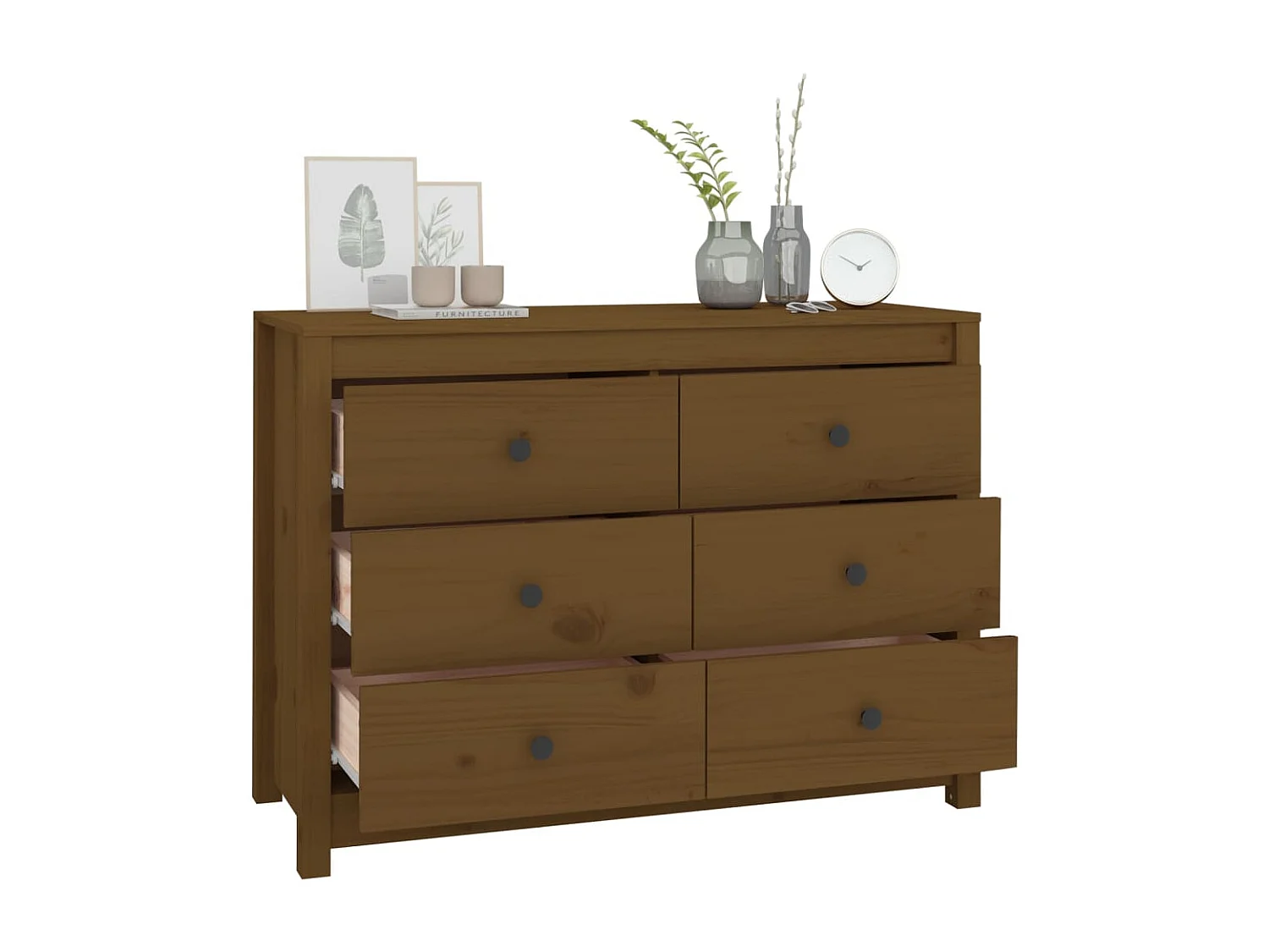 Armoire latérale Marron Miel 100x40x72 cm Bois de pin massif