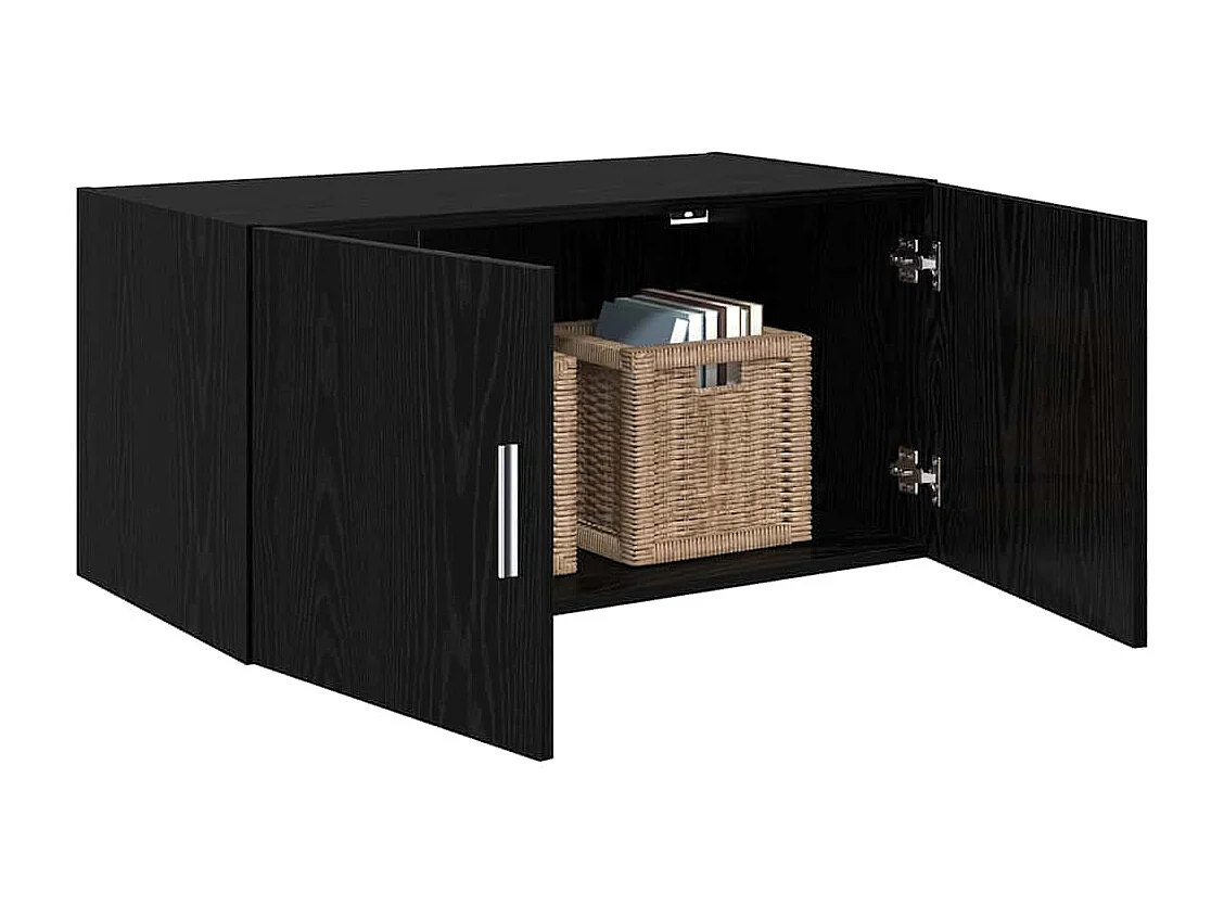 Wohnwand aus schwarzer Eiche, 80 x 42,5 x 40 cm, Holzwerkstoff