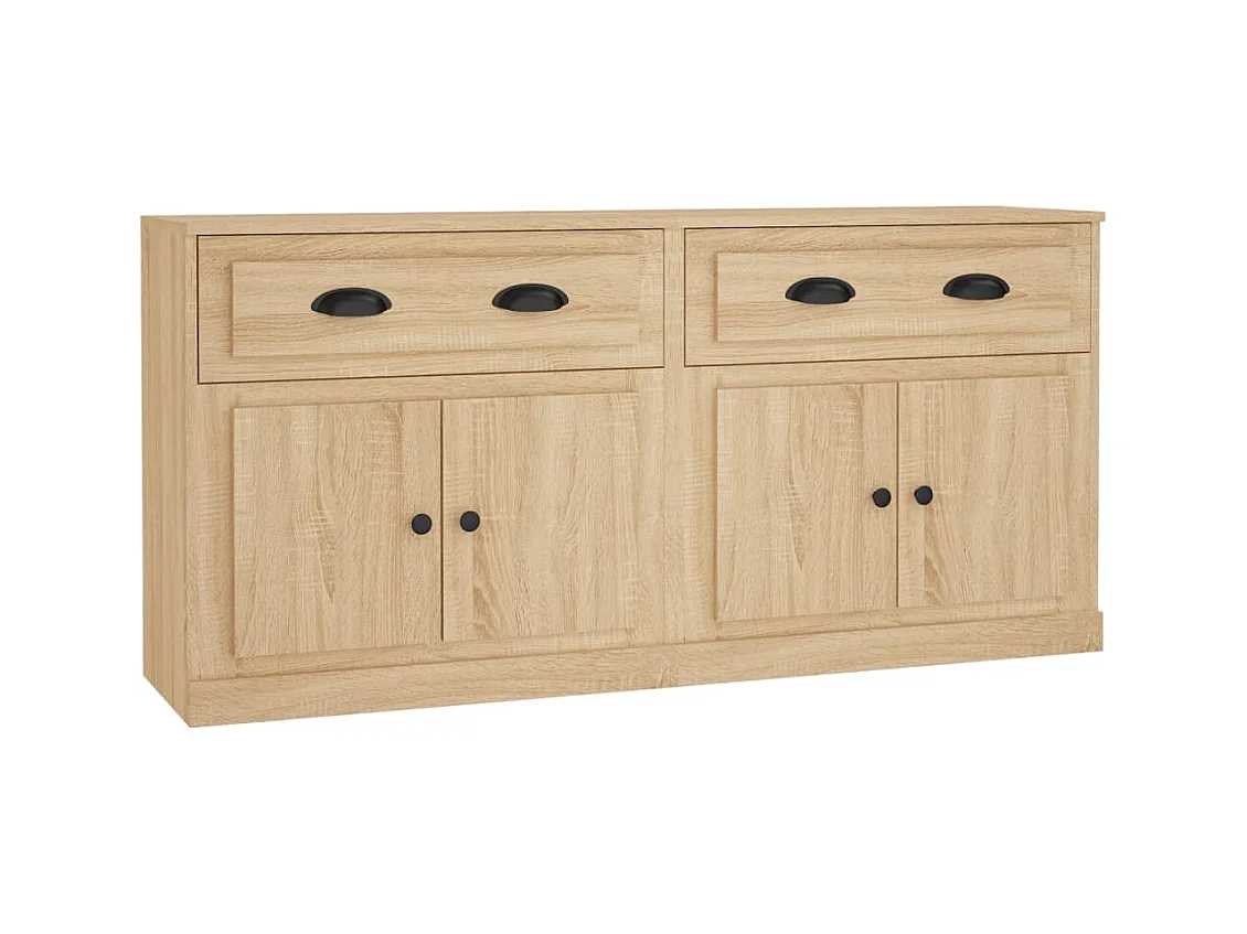 Buffets 2 pcs chêne sonoma bois d'ingénierie