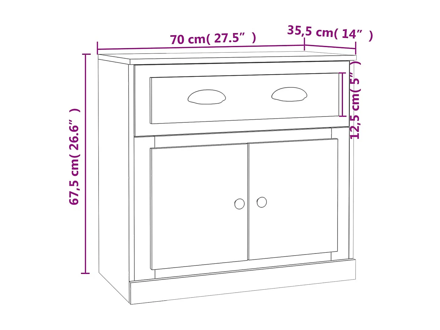 Buffets 2 pcs chêne sonoma bois d'ingénierie